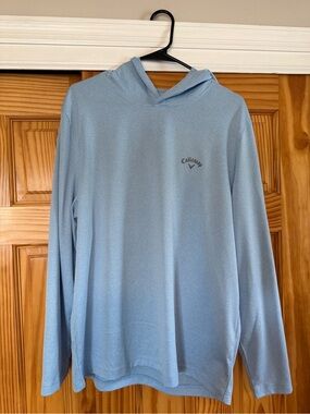 Callaway Light Blue Hooded Performance Golf Hoodie - Large (L)